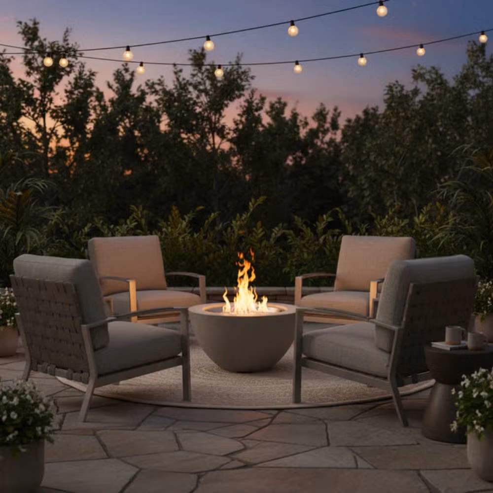 Cove Concrete Bowl Gas Fire Pit