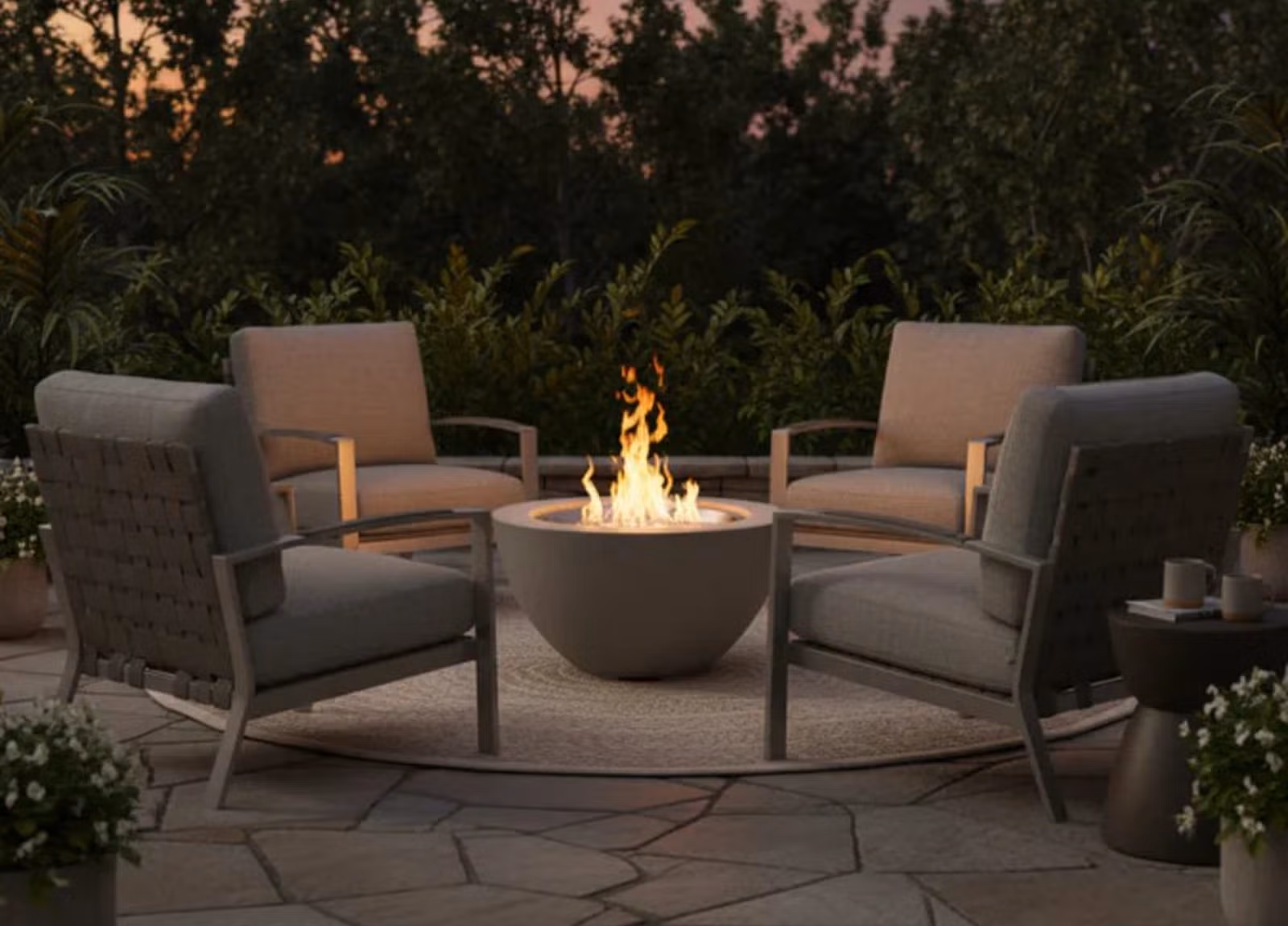 Cove Concrete Bowl Gas Fire Pit