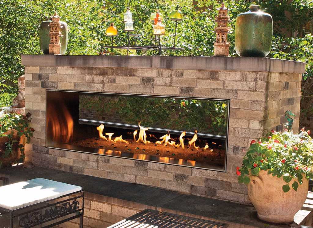 Empire Comfort Systems Carol Rose Outdoor SS See-Through 60 Linear Fireplace